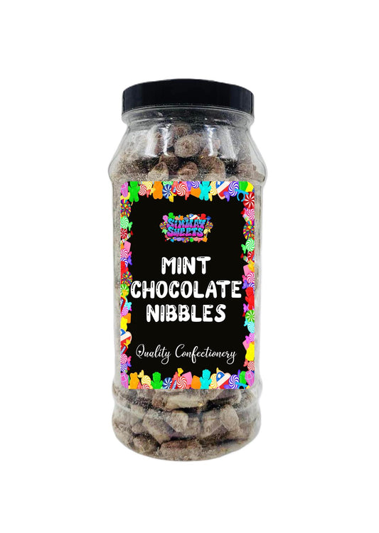 Mint Flavour Choc Nibbles Retro Sweets Gift Jar - 610g