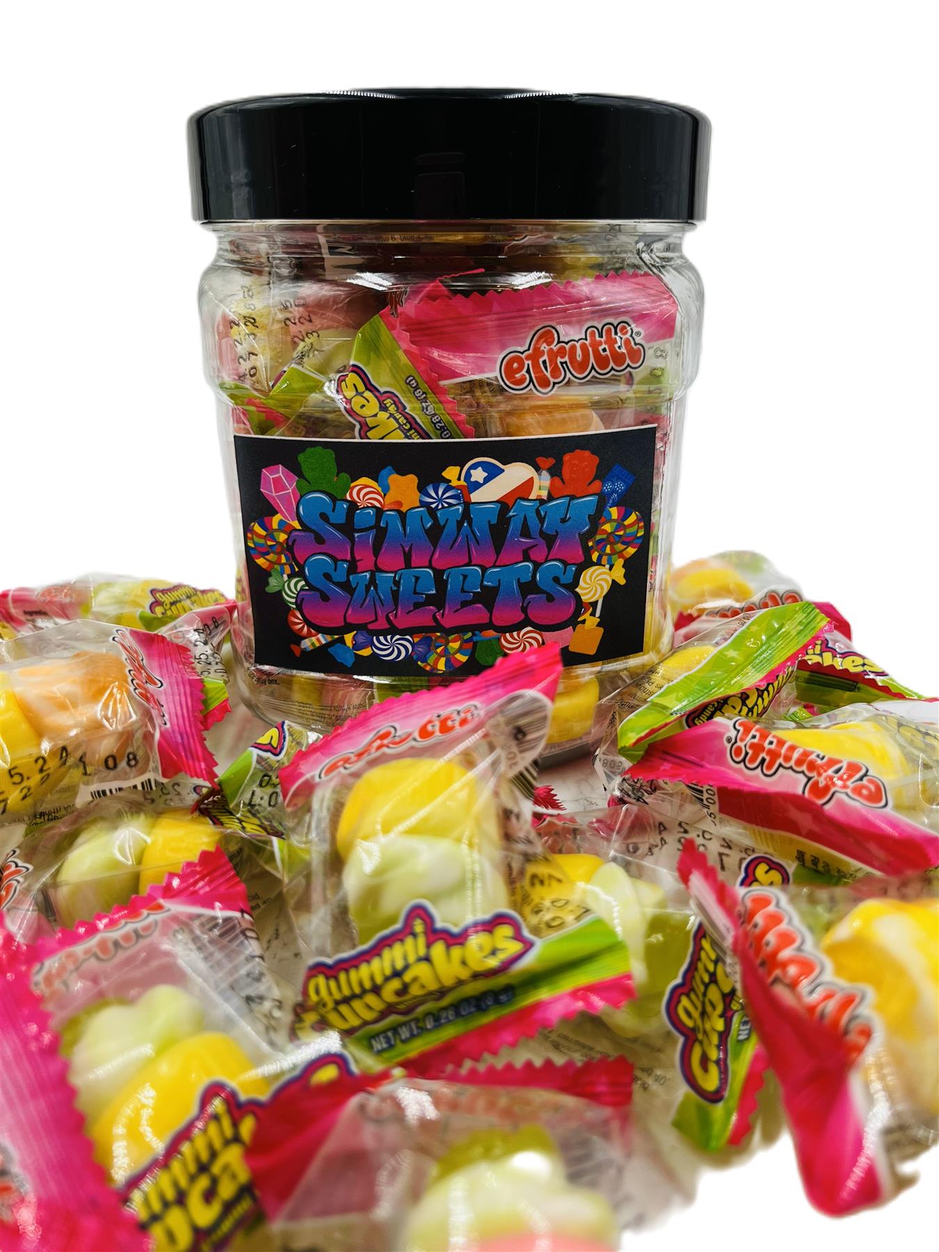 Simway Sweets Jar 360g - Gummi Cupcakes - Individually Wrapped American Sweets - Approximately 30 Pieces