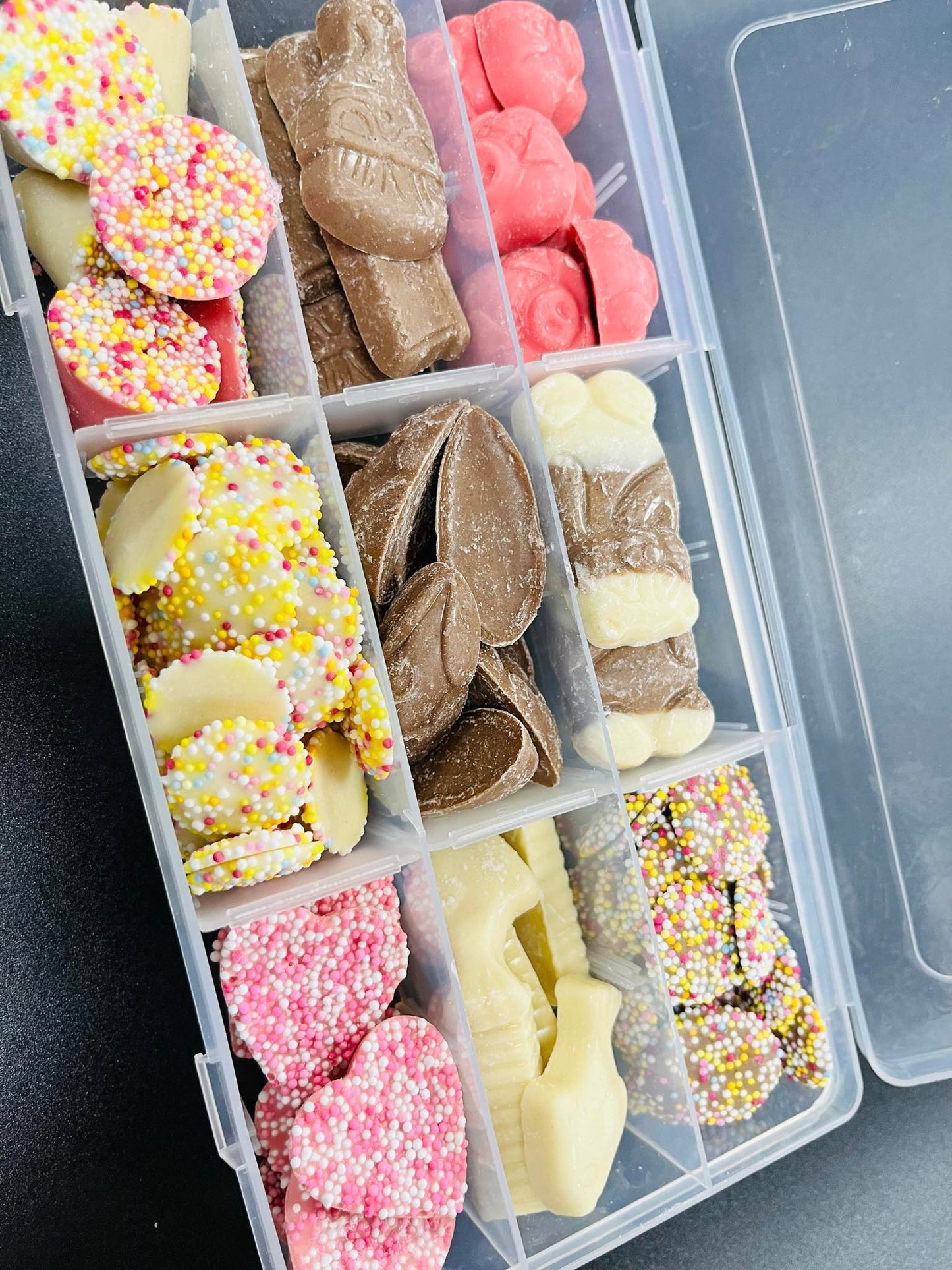 Prefilled Kids Snack Pick N Mix Chocolate Travel Movie Box Snackle Tray