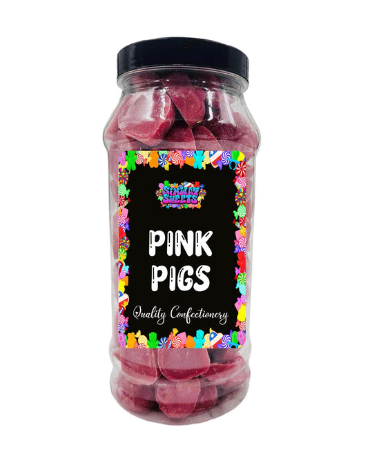 Pink Porky Pigs Chocolate Retro Sweets Gift Jar - 690g