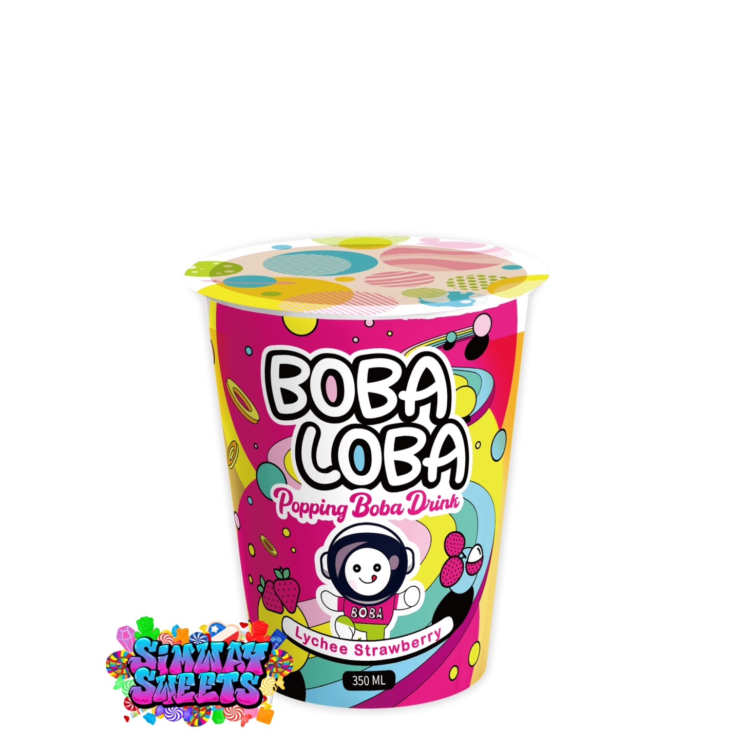 Boba Loba Strawberry Lychee Cup 350ml