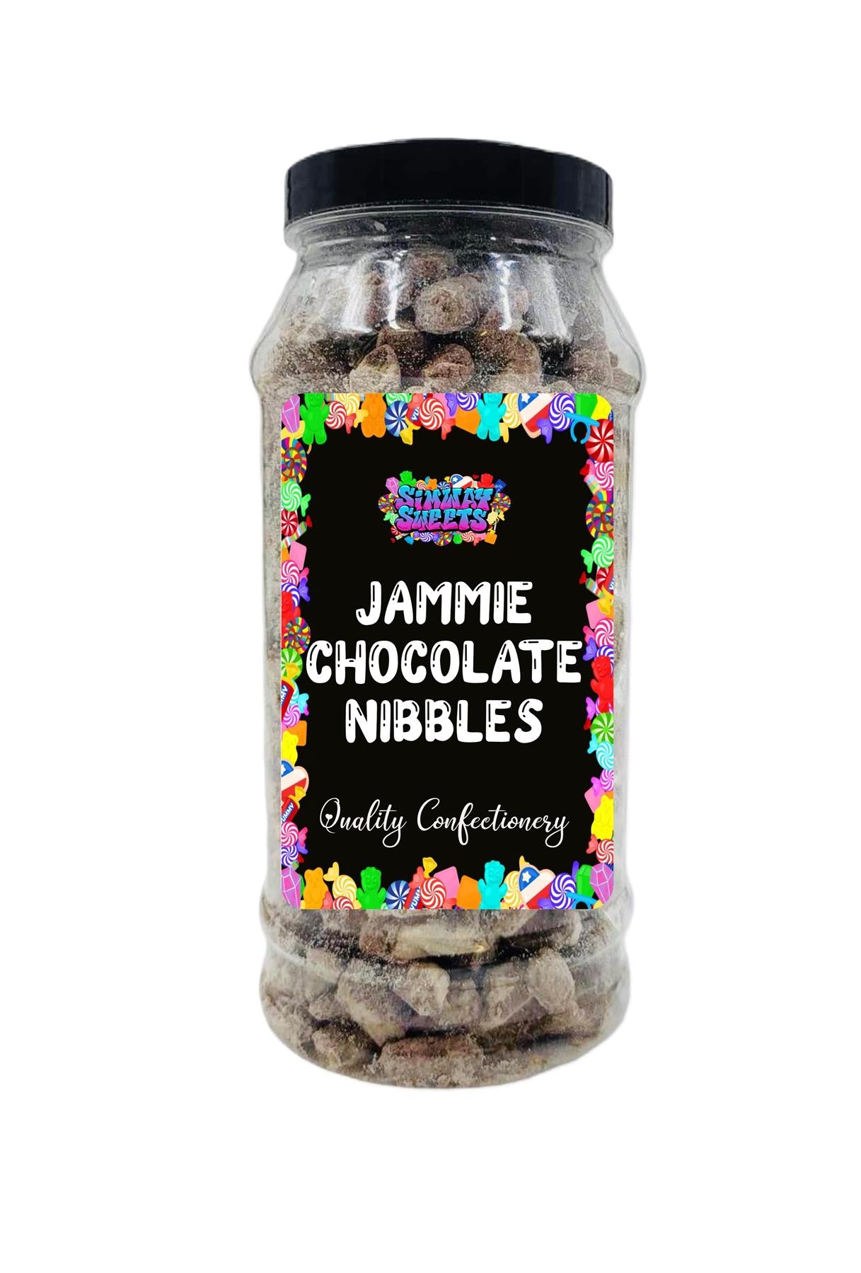 Jammie Flavour Choc Nibbles Retro Sweets Gift Jar - 610g – Simway Sweets