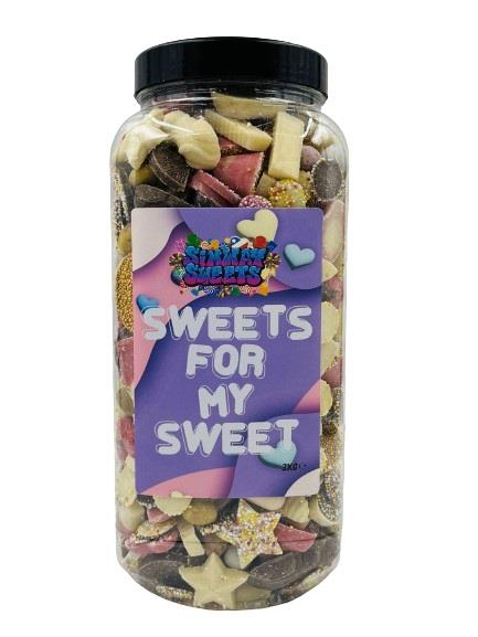 Simway Sweets Cute Couple Girlfriend Boyfriend 'For My Sweet' Gift Huge Mega 3KG Sweet Jar - Pick Your Mix!