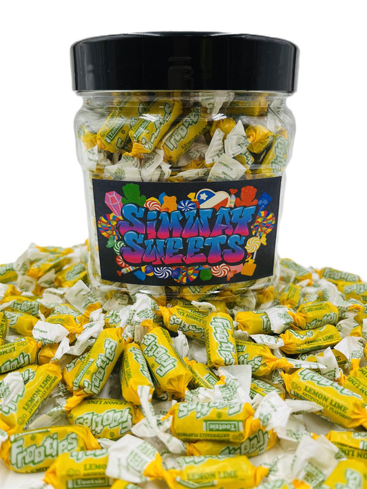 Simway Sweets Jar 680g - Tootsie Frooties Lemon & Lime Flavour - Individually Wrapped American Sweets - Approximately 180 Pieces