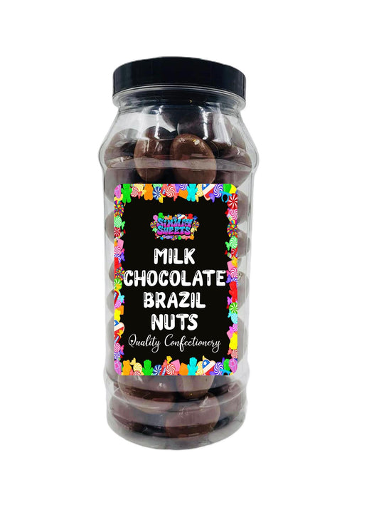 Milk Chocolate Brazil Nuts Choc Brazils Retro Sweets Gift Jar - 630g