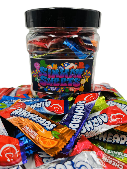 Simway Sweets Jar 720g - Mini Airheads - Individually Wrapped American Sweets - Approximately 56 Pieces