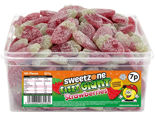 Fizzy Giant Strawberries 800g Tub