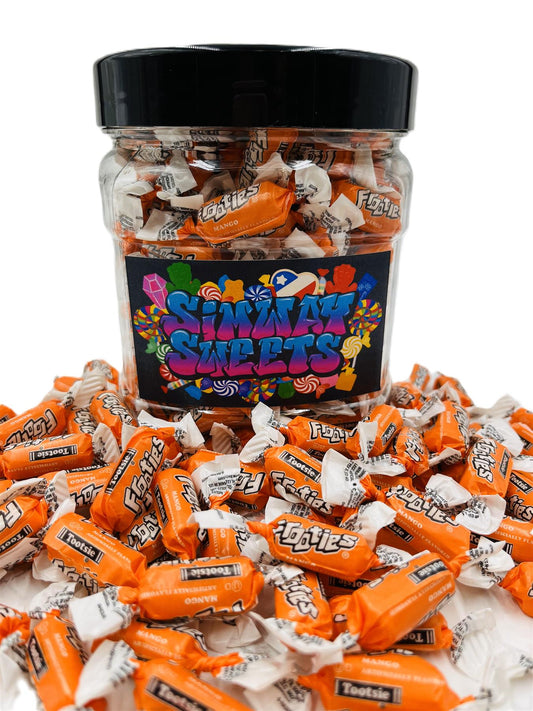 Simway Sweets Jar 680g - Tootsie Frooties Mango Flavour - Individually Wrapped American Sweets - Approximately 180 Pieces