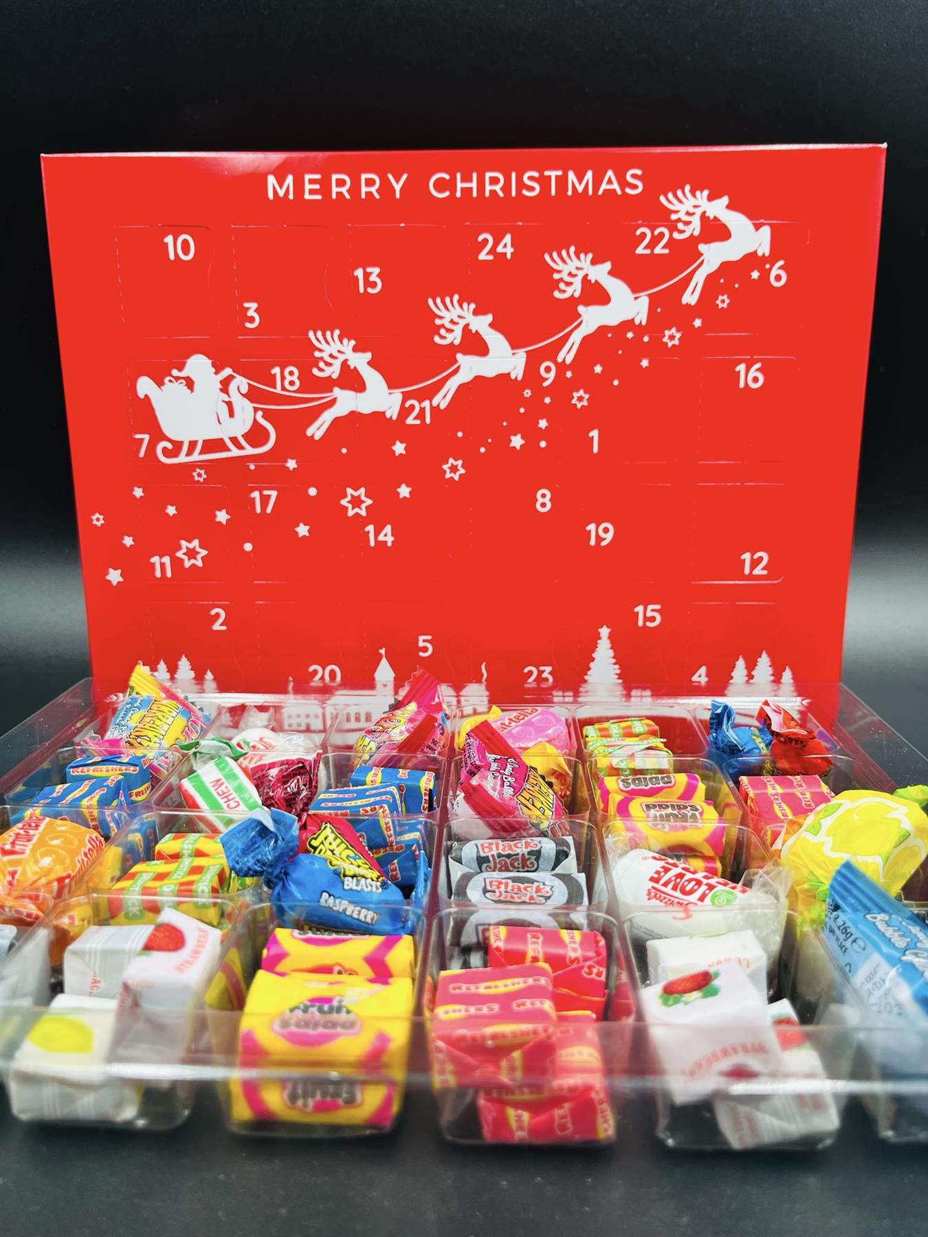 Simway Sweets Christmas Advent Calendar Retro Sweets Selection 2024 Xmas Countdown