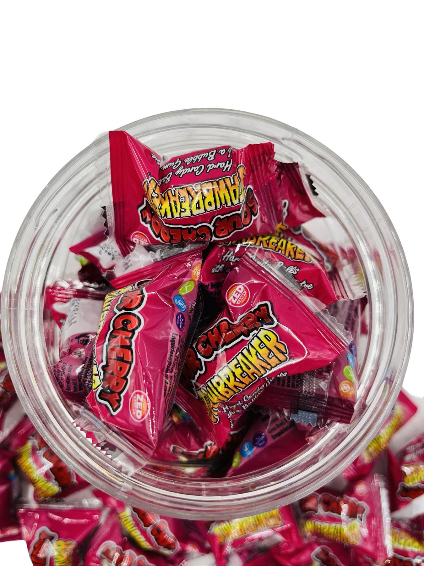 Simway Sweets Jar 440g - Jaw Breakers Cherry - Individually Wrapped Sweets - Approximately 40 Pieces