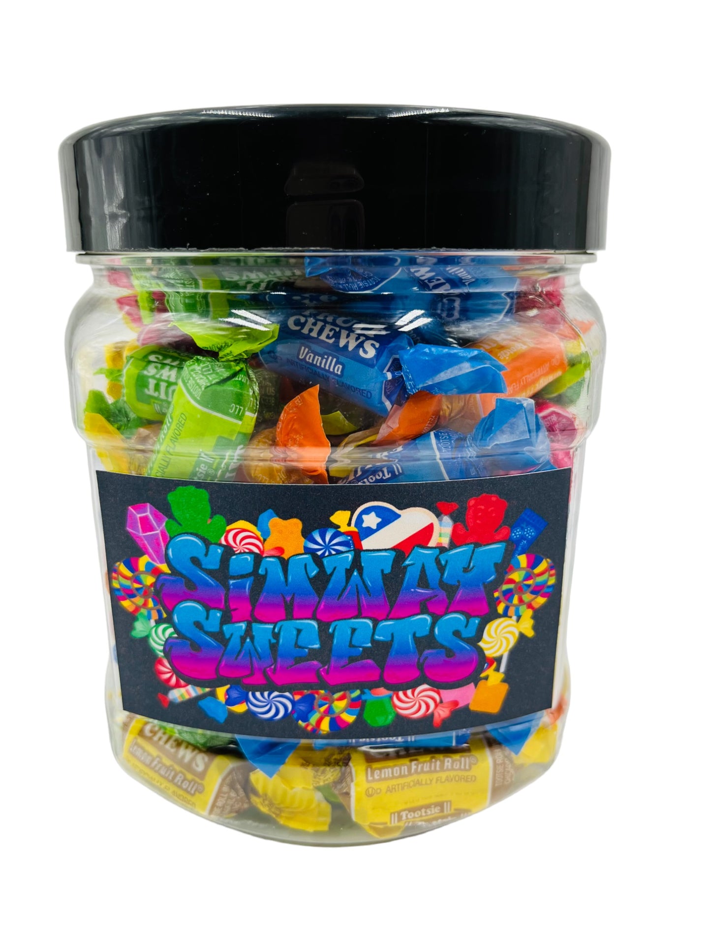 Simway Sweets Jar 765g - Tootsie Fruit Chews - American Sweets - Approximately 100 Pieces